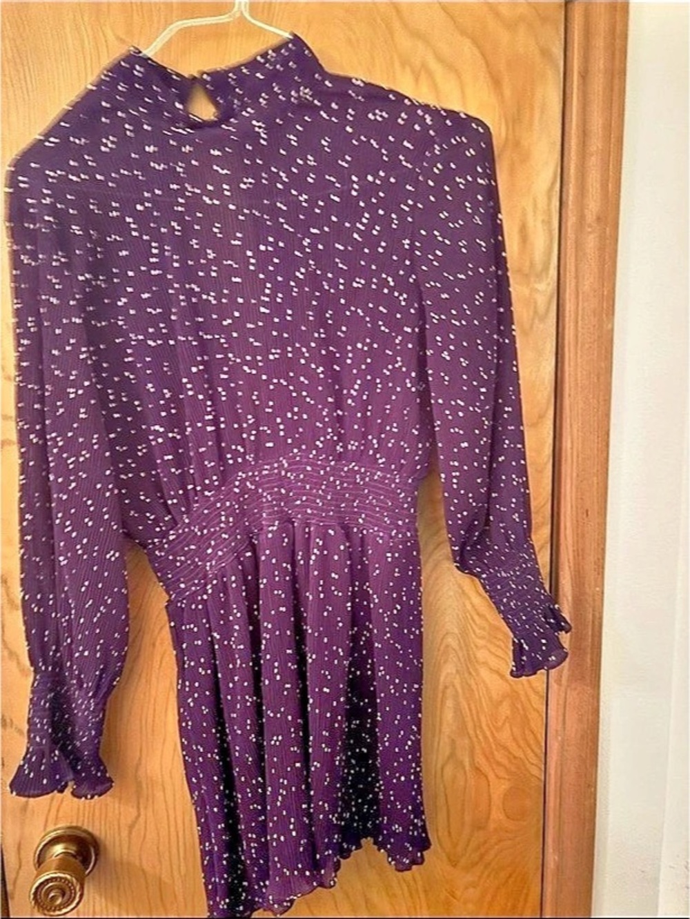 Purple Polka Dot Midi Dress Like New